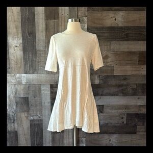 Altar’d State cream dress medium flowy 3/4 sleeves cutout linen angelic neutral